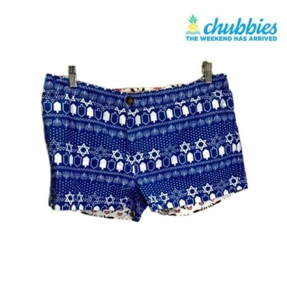 Chubbies Women's Reversible Holiday Christmas/Hanukkah Button Shorts - Picture 3 of 14